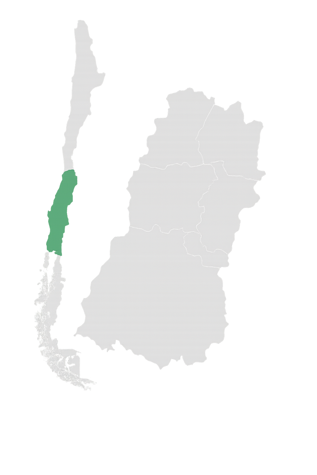 Mapa base sin etiquetas de la Región de O’Higgins